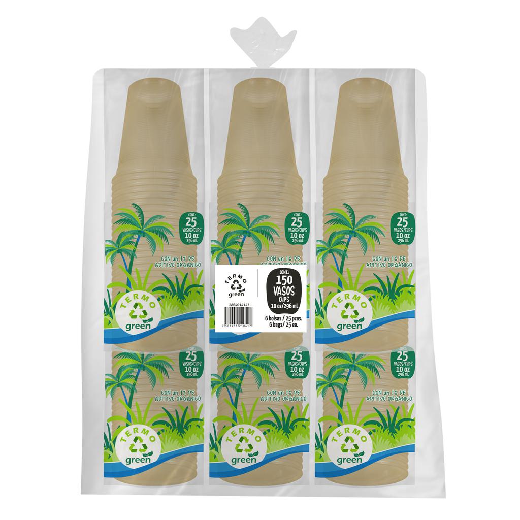 Termogreen Vaso Plástico Biodegradable 150 Unidades / 296 mL / 10 oz