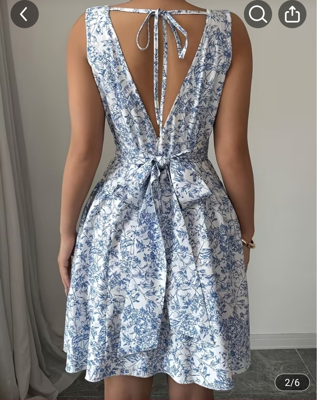 Vestido Floral Azul y Blanco