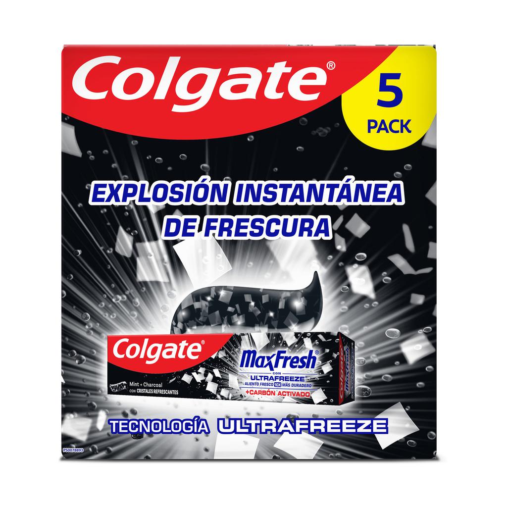 Colgate Crema Dental Max Fresh Carbón Activado 5 Unidades / 160 mL / 5.4 oz