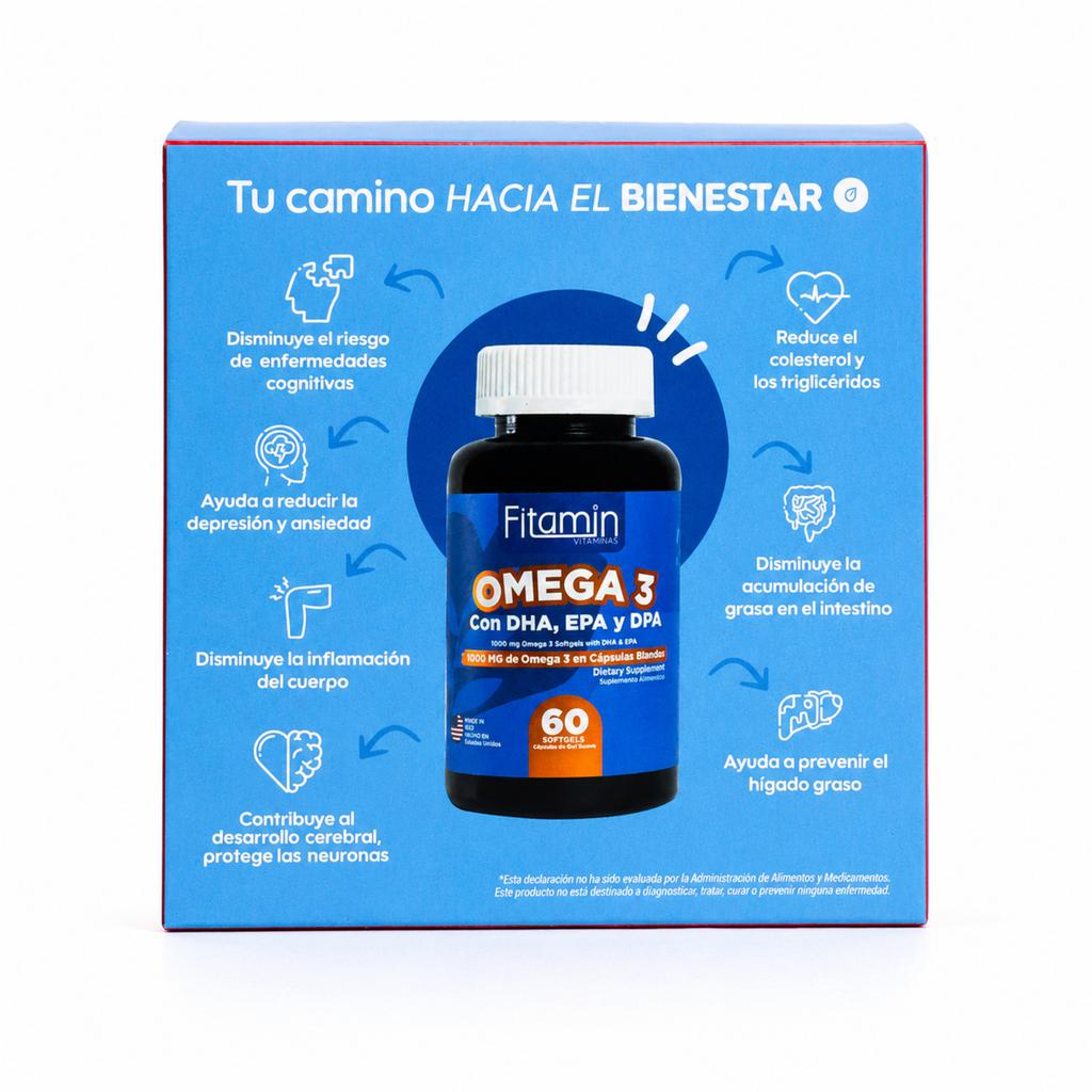 Fitamin Suplemento Alimenticio de Omega 3 en Cápsulas Blandas 2 Unidades