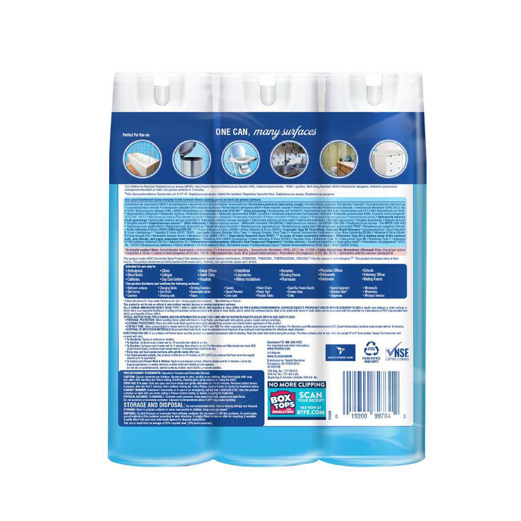 Lysol Aerosol Desinfectante Aroma Crisp Linen 3 Unidades / 562 mL / 19 oz