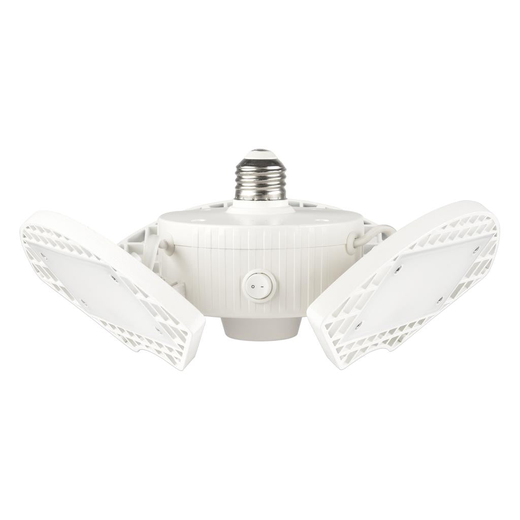 Green Watt Luz LED Blanca de Garaje 3 Cabezas Ajustables