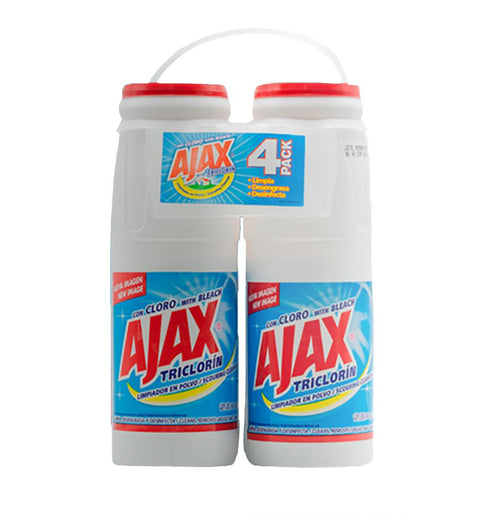 Ajax Triclorín con Cloro Limpiador Multiusos en Polvo 4 Unidades / 600 g
