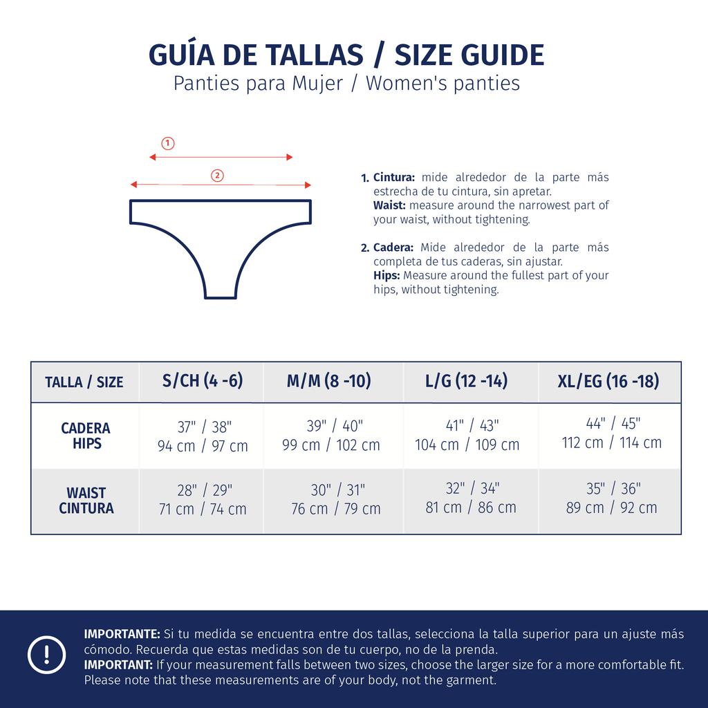 Member’s Selection Panties para Mujer Talla M de Corte Alto y Estilo Bikini 6 Unidades