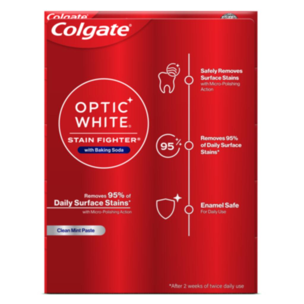 Colgate Crema Dental Optic White con Bicarbonato de Sodio 5 Unidades / 170 g