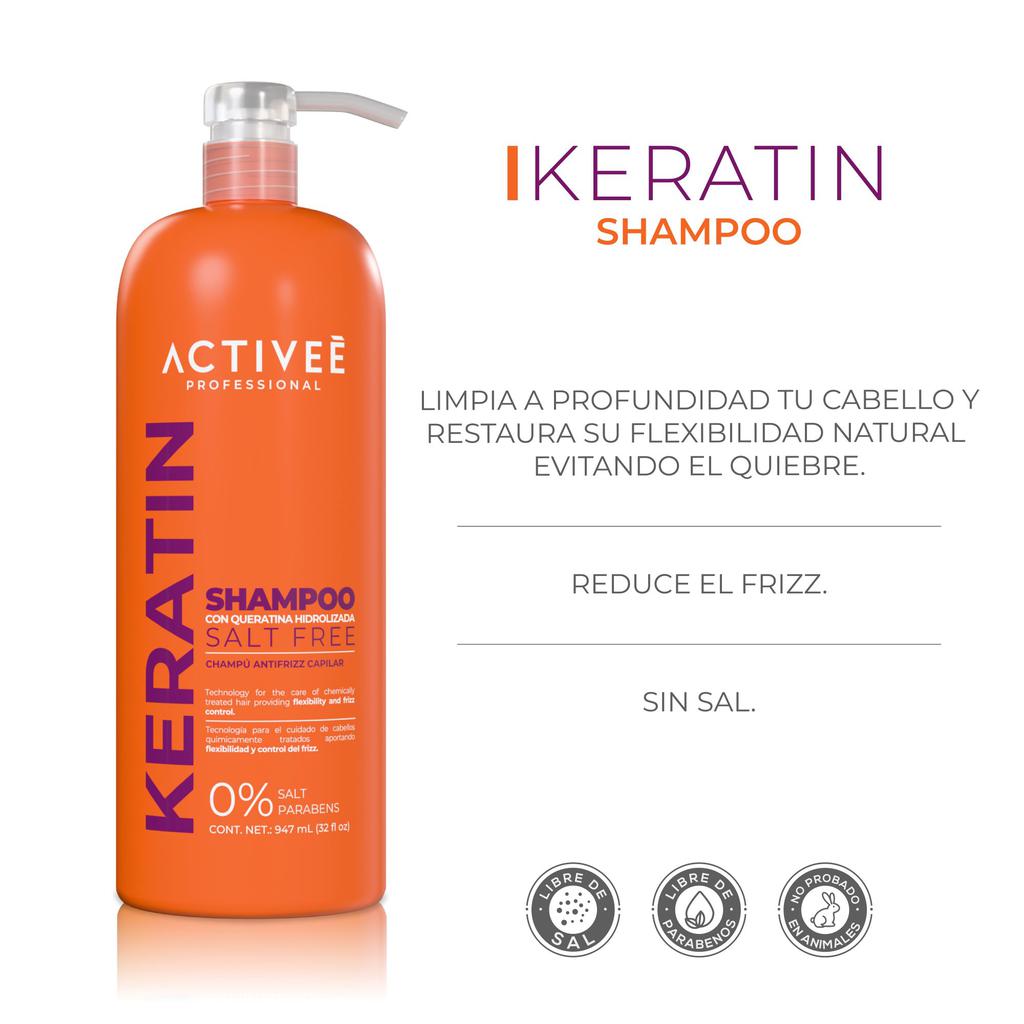 Activeé Shampoo Keratin 947 mL + Tratamiento Acondicionador Keratin Intensive 600 mL