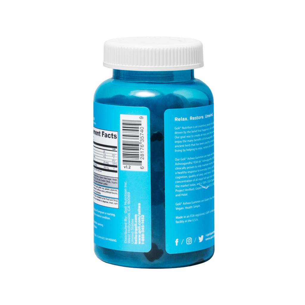 Golí Nutrition Suplemento Ashwagandha en Gomitas con Sabor a Bayas 60 Unidades