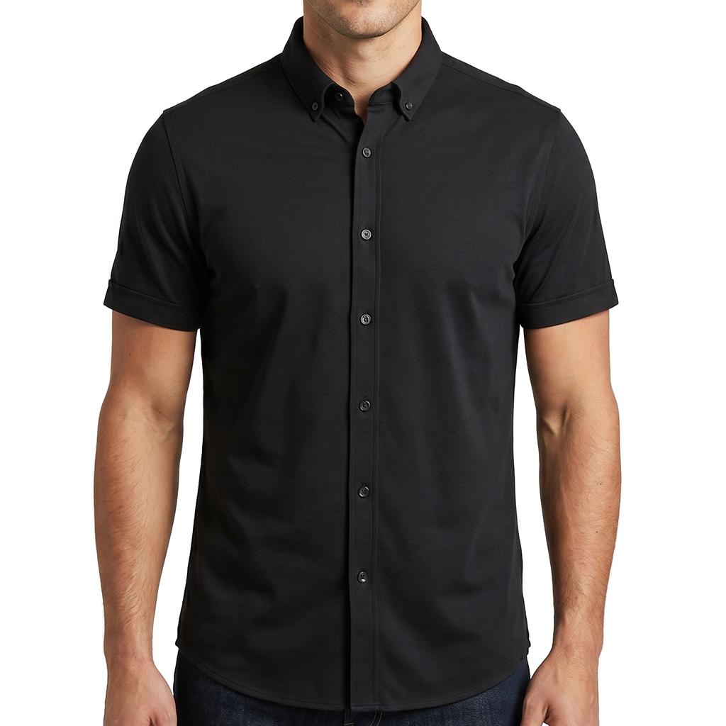 Perry Ellis Camisa Manga Corta de Botones para Hombre