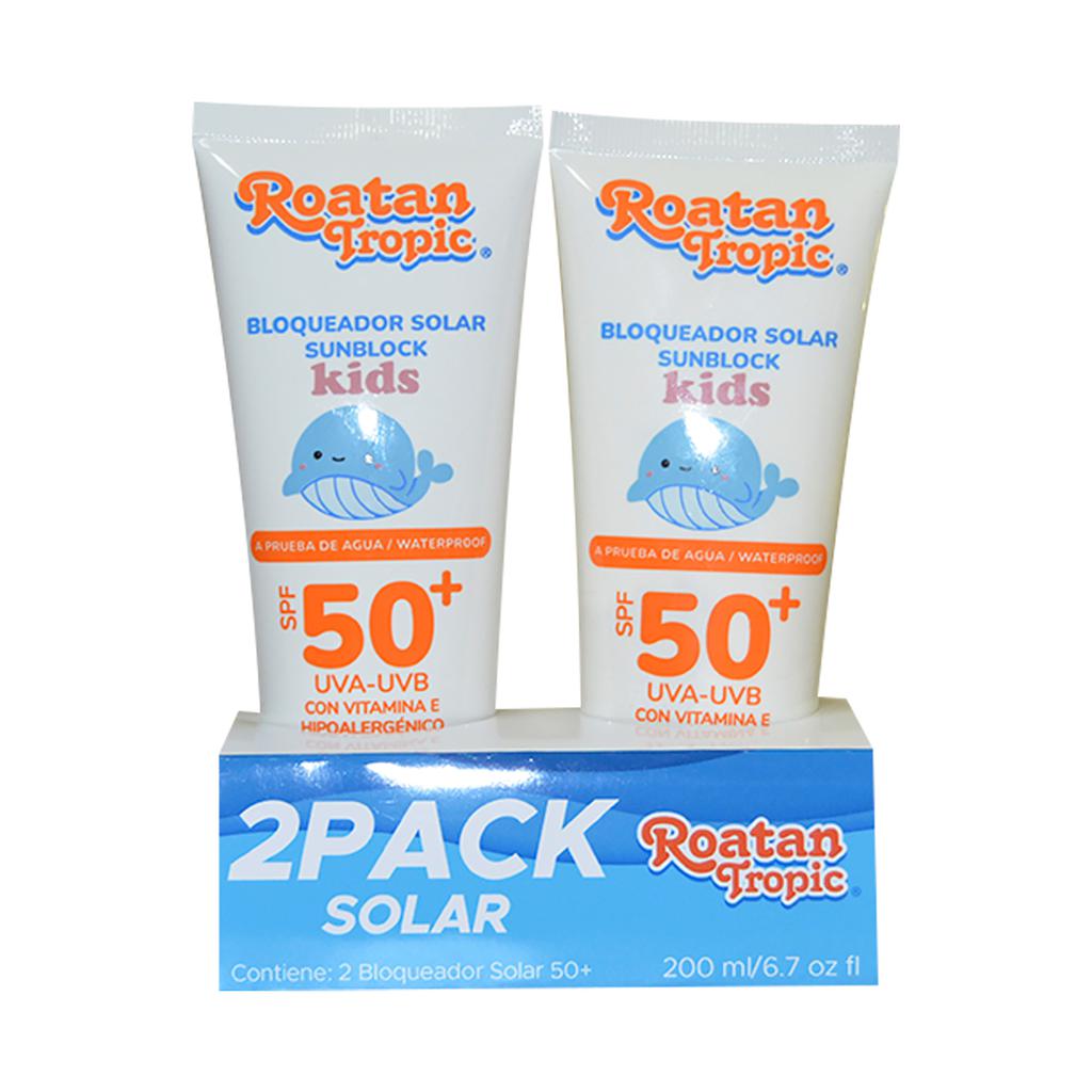 Roatan Tropic Bloqueador Solar SPF 50 Para Niños 2 Unidades / 100 ml