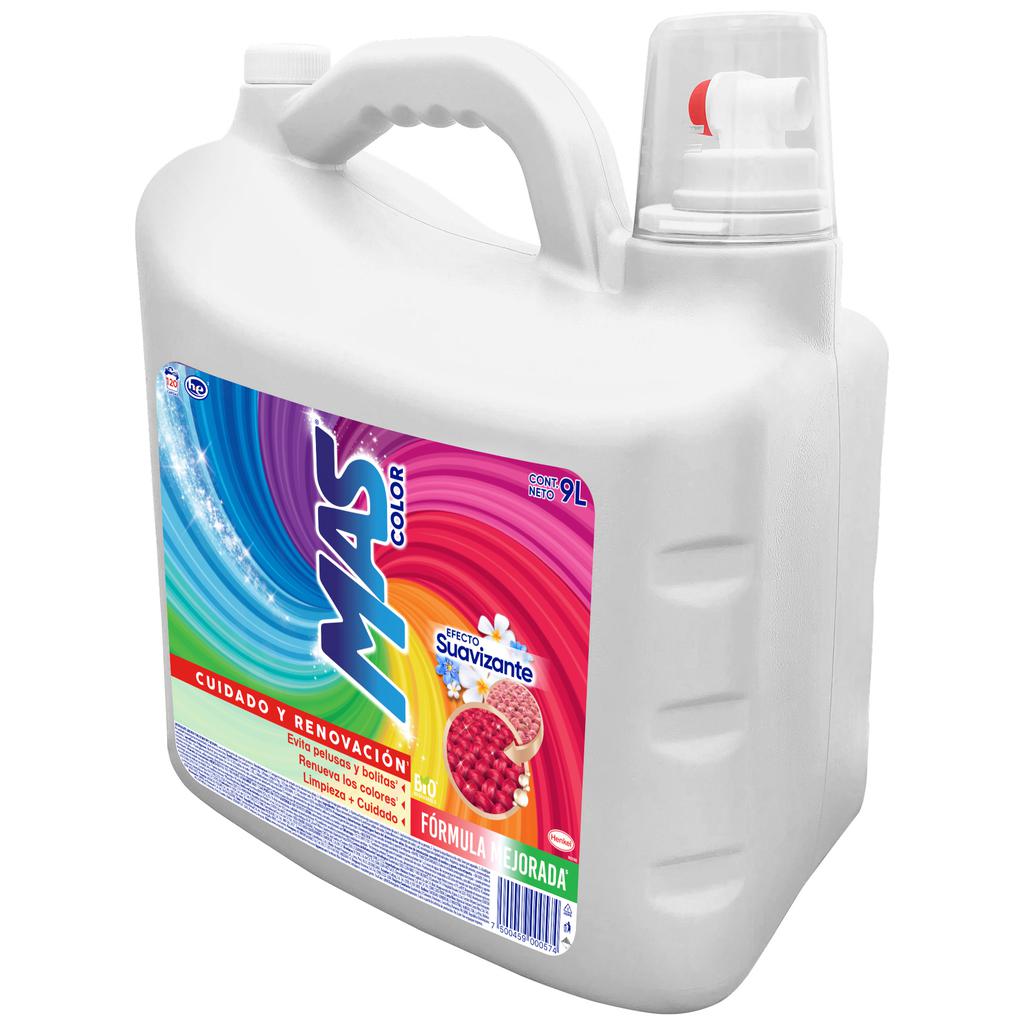Mas Color Detergente Biodegradable Líquido con Suavizante para Ropa 9 L / 120 Lavadas