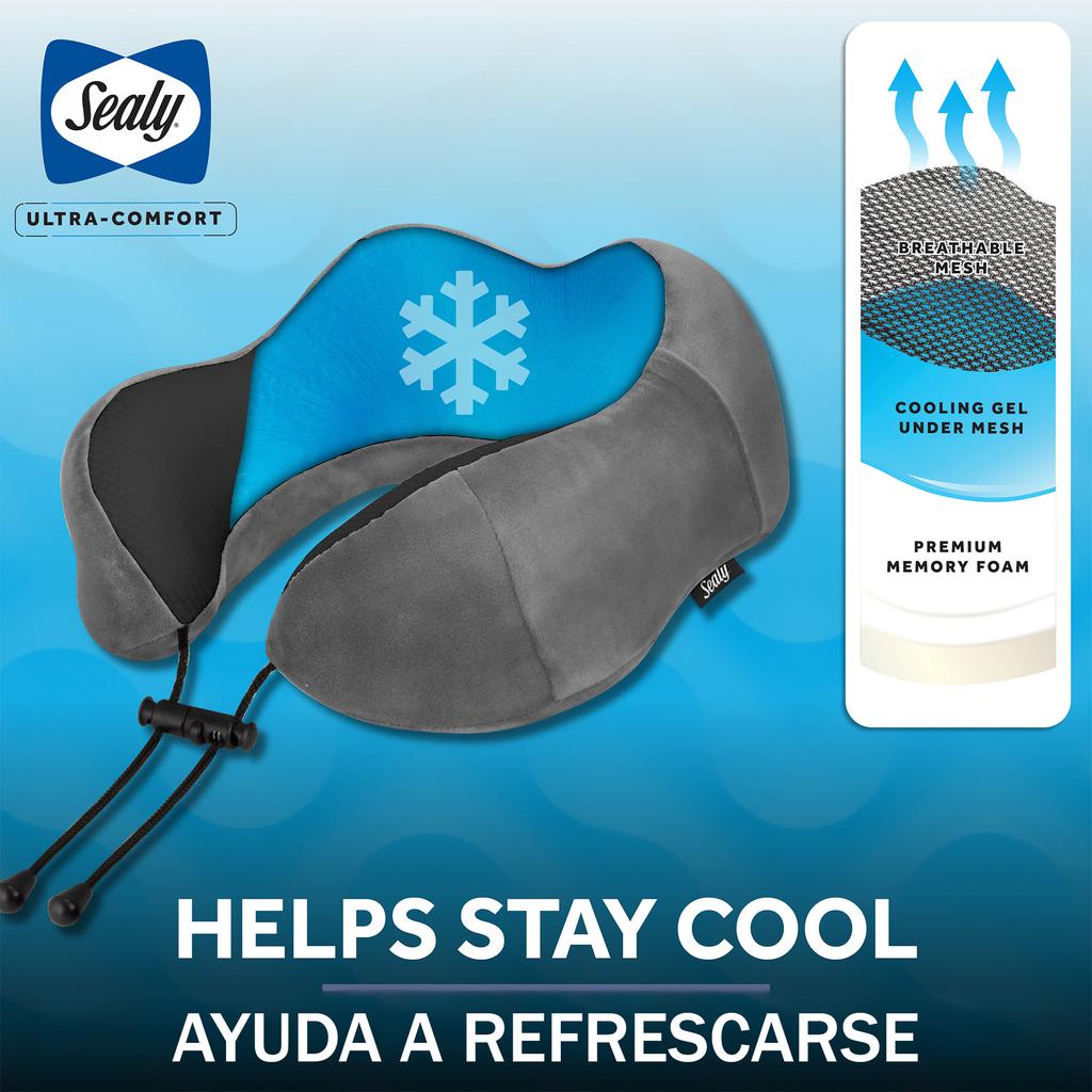 Sealy Almohada de Cuello para Viaje con Gel Refrescante