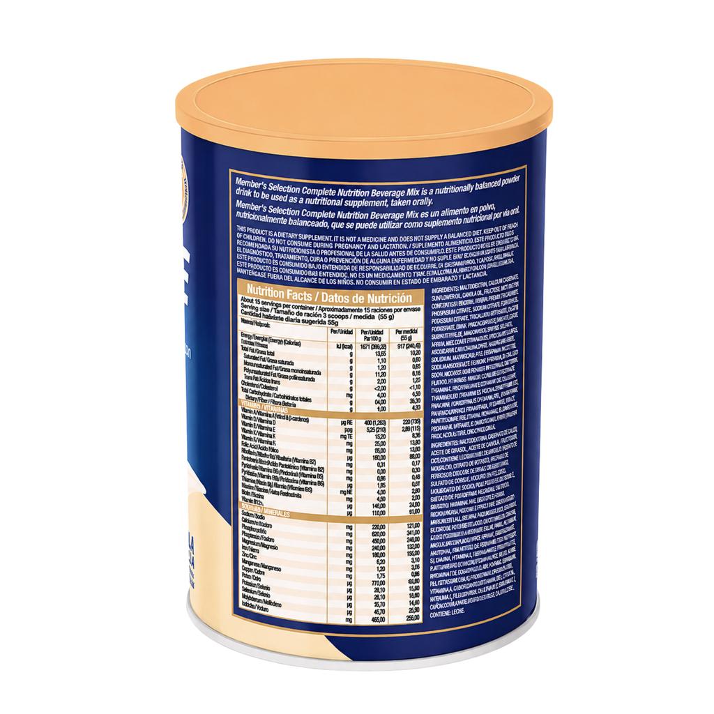 Member's Selection Bebida Nutricional Complete en Polvo Sabor Vainilla 850 g / 30 oz