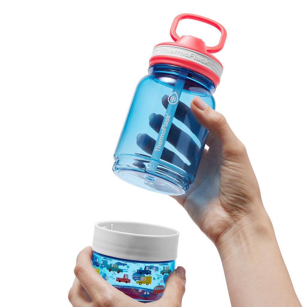 ThermoFlask Botella para Agua con Almacenamiento de Snacks para Niños 2 Unidades / 414 mL / 14 oz