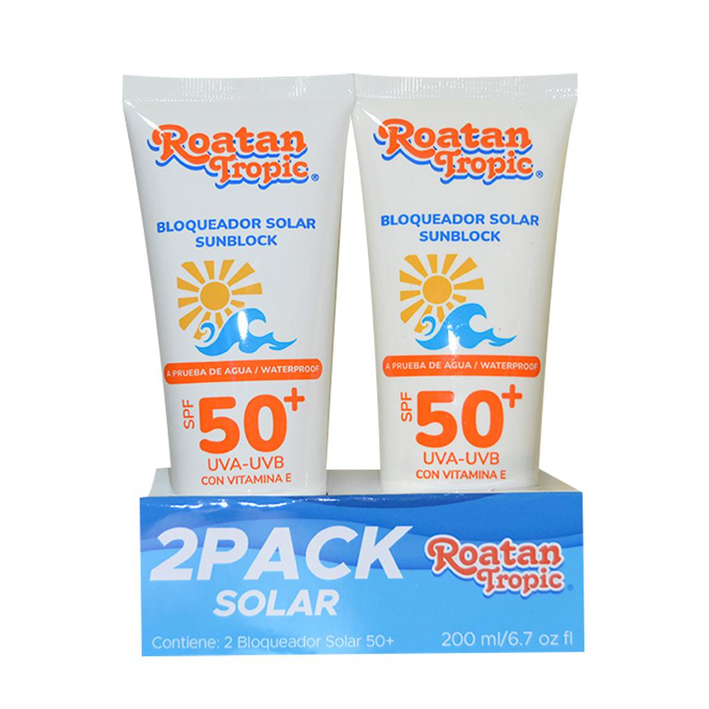 Roatan Tropic Bloqueador Solar SPF 50 a Prueba de Agua 2 Unidades / 100 ml
