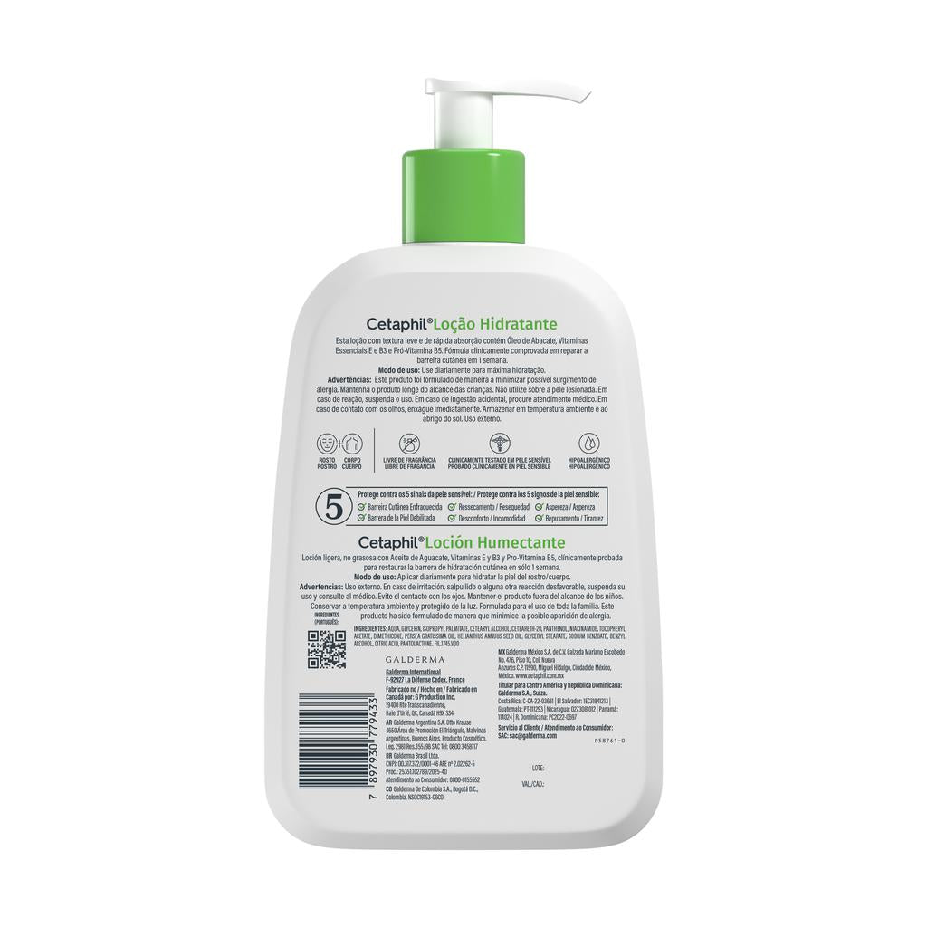Cetaphil Loción Humectante para Piel Sensible Normal a Seca 1 L