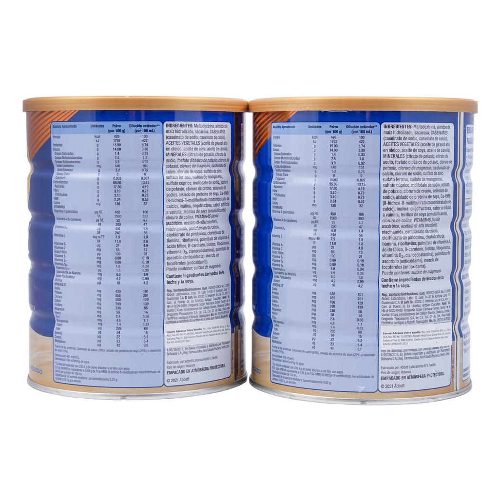 Ensure Advance Suplemento en Polvo 2 Unidades / 850 g