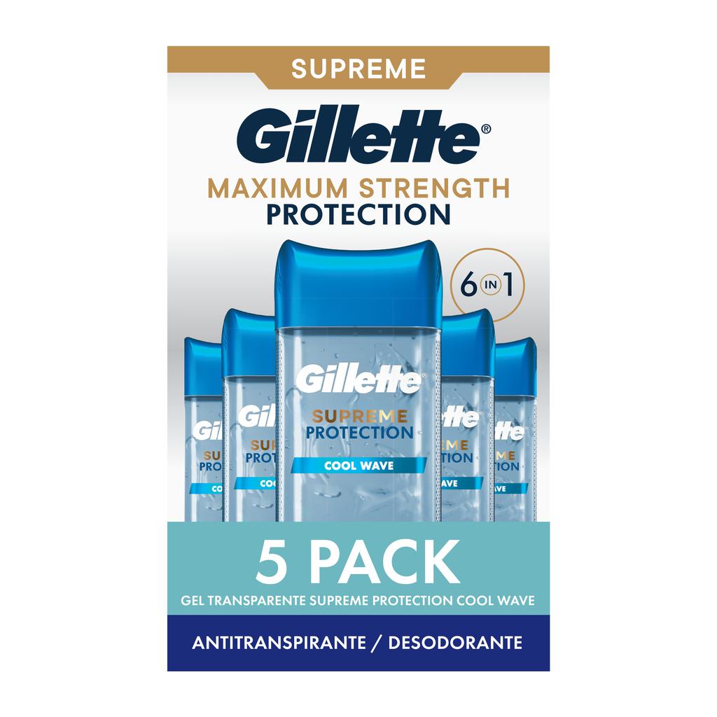 Gillette Supreme Protection Antitranspirante y Desodorante en Gel Cool Wave5 Unidades / 107 mL / 3.8 oz