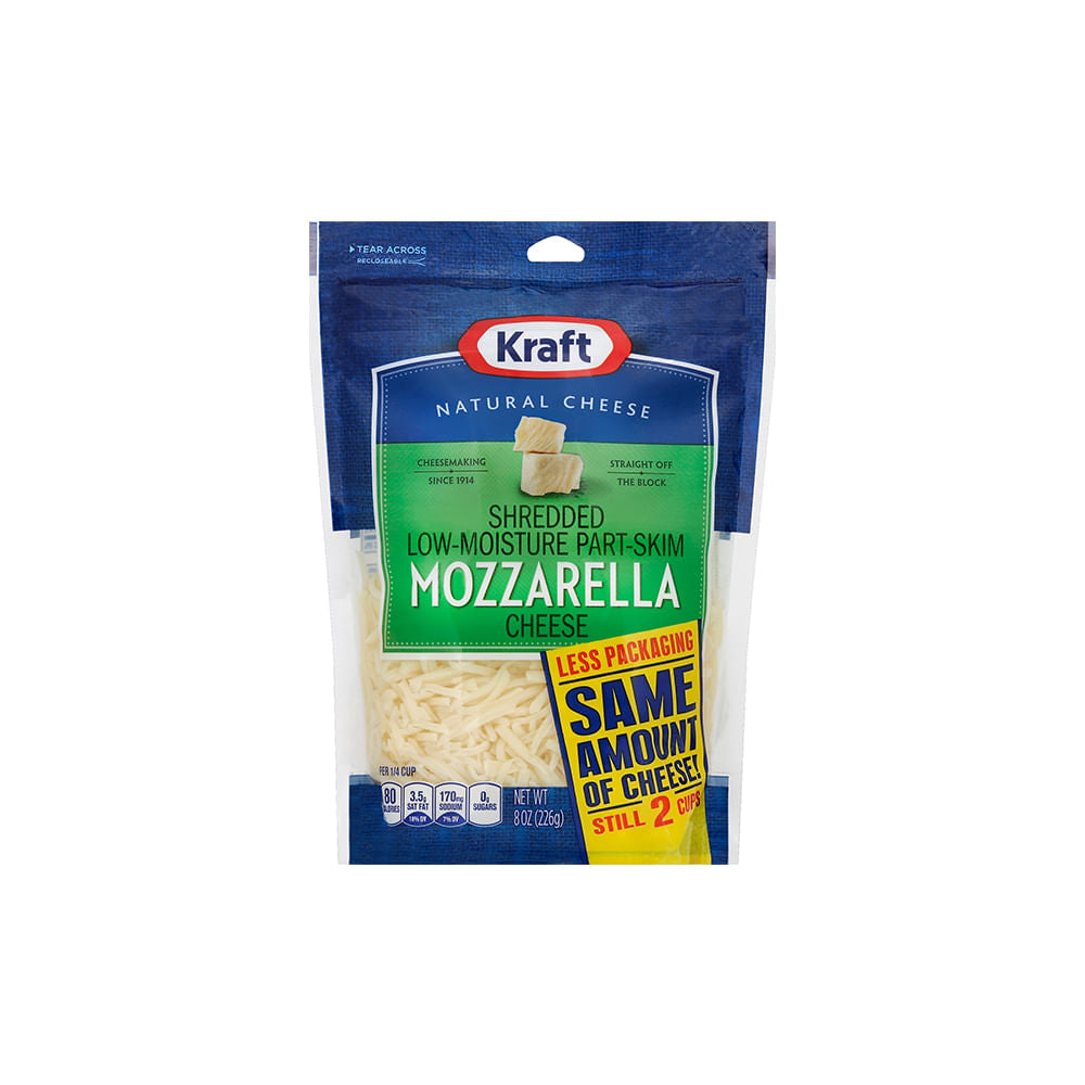 Queso Mozzarella Kraft Rallado En Bolsa 226 Gr