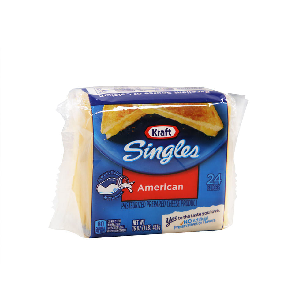Queso Amarillo Kraft Rebanado 453 Gr