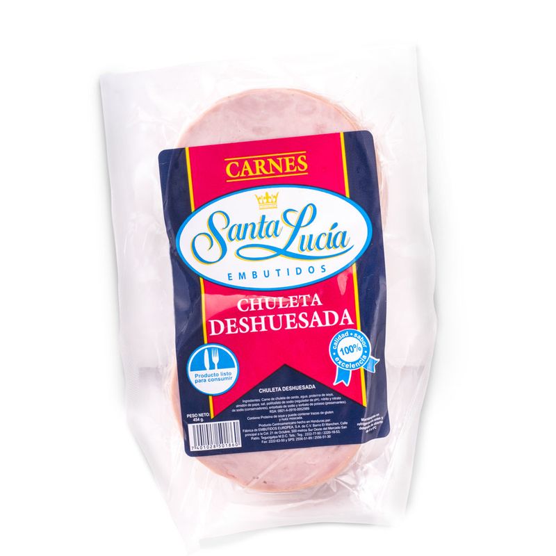 Chuleta De Cerdo Santa Lucía Deshuesda 454Gr