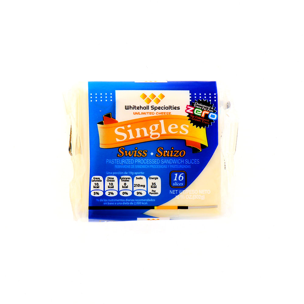 Queso Whitehall Suizo En Rodajas 302 Gr