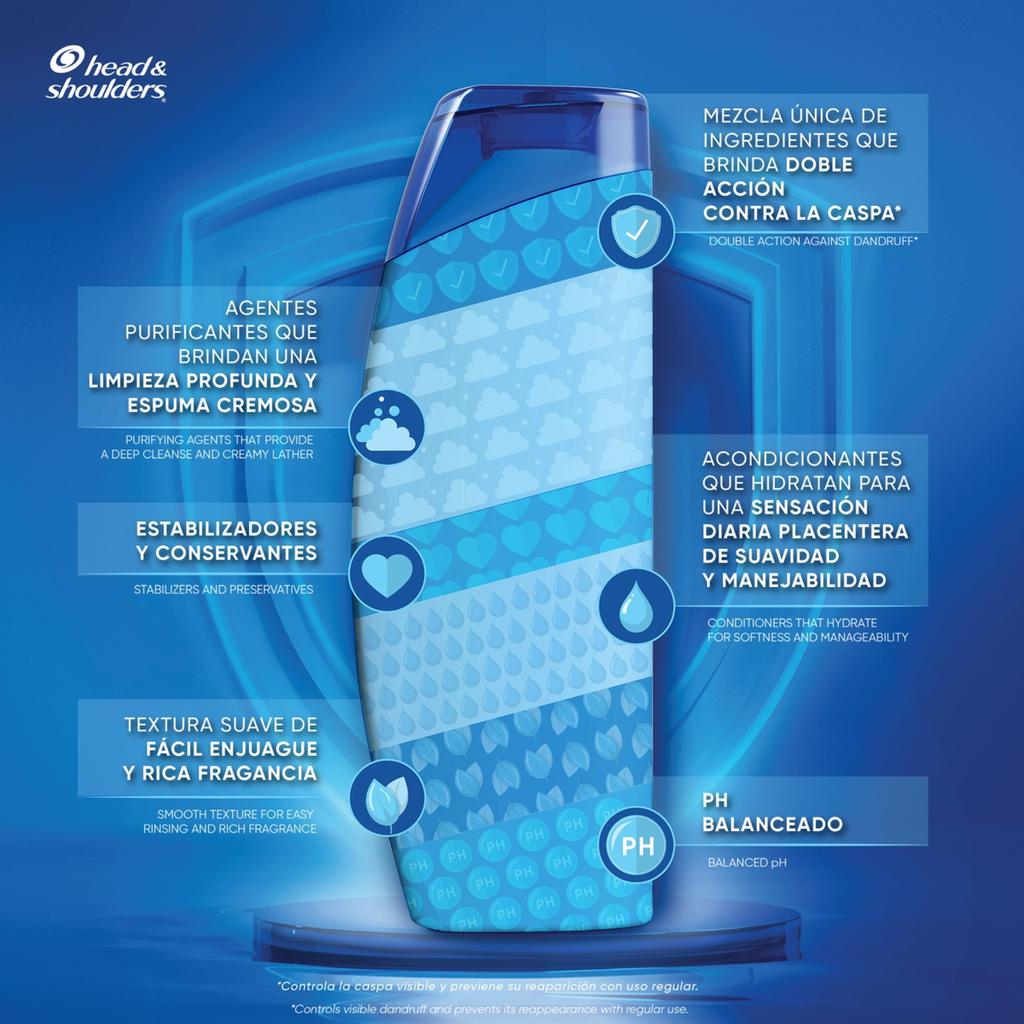 Head & Shoulders Shampoo Control Caspa con Extracto de Rosa Francesa 1.19 L / 40.24 oz