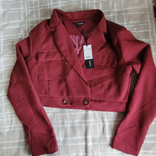 Blazer Corto para Mujer Color Vino