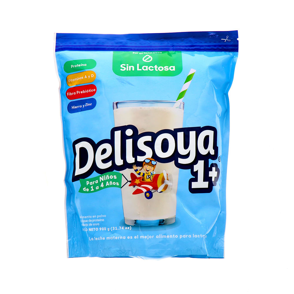 Bebida En Polvo Delisoya Sin Lactosa 1+ 900 Gr