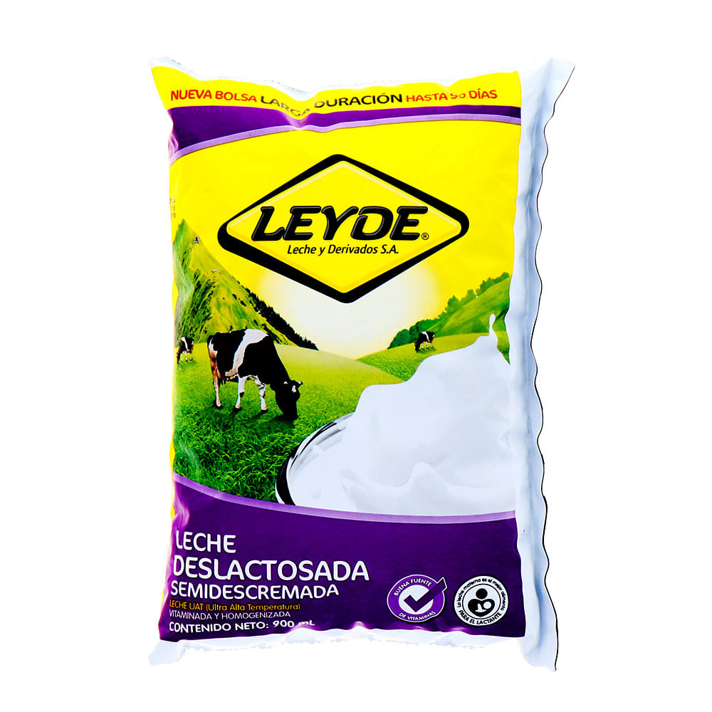 Leche Uht Leyde Deslactosada Semidescremada 900 Ml
