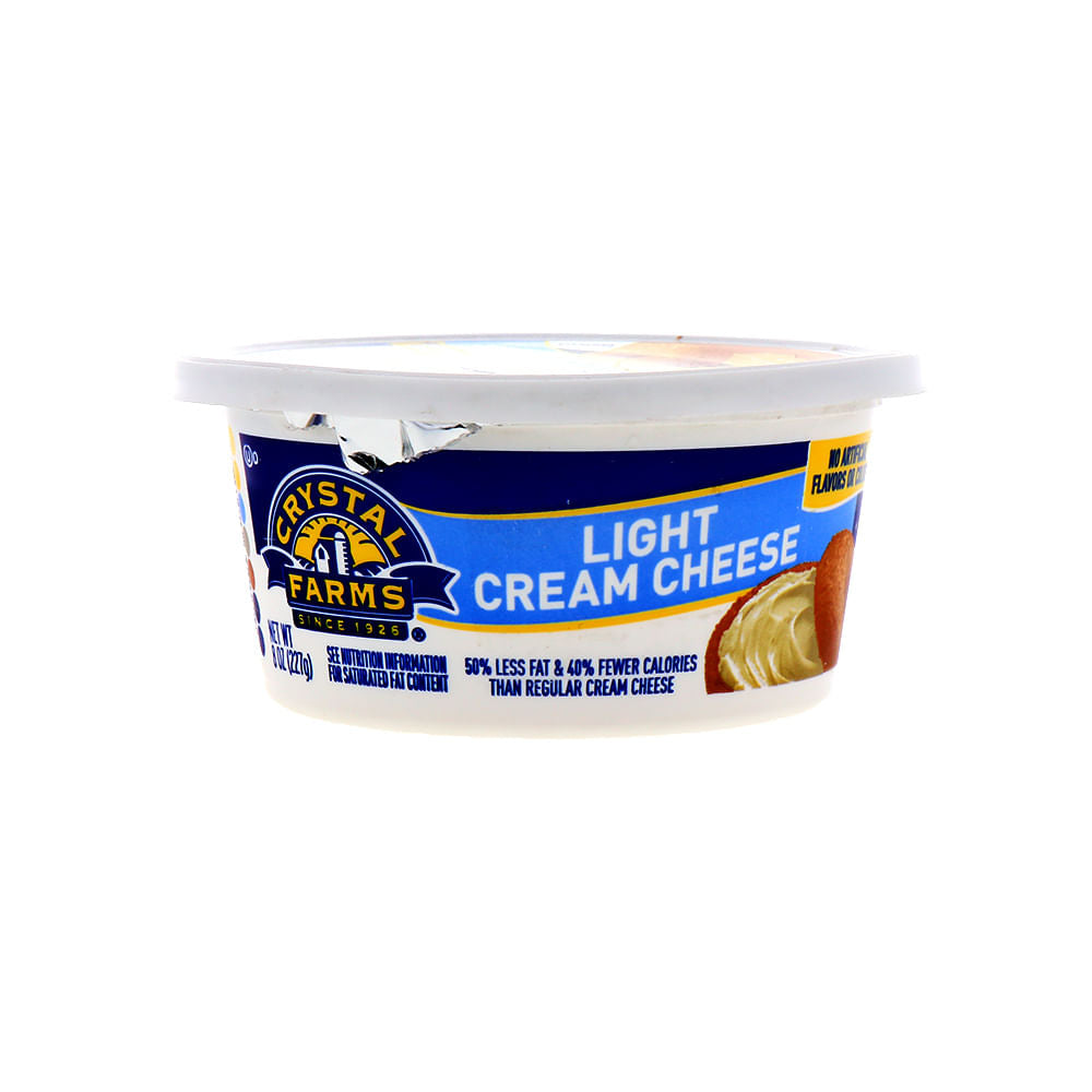 Queso Crema Crystal Farms Light En Tazon 8 Oz