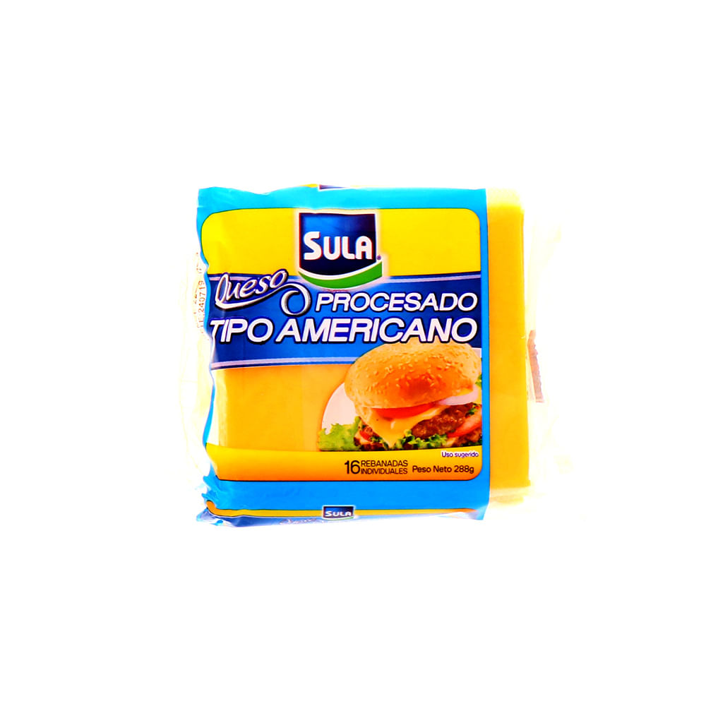 Queso Procesado Sula Tipo Americano 288 Gr