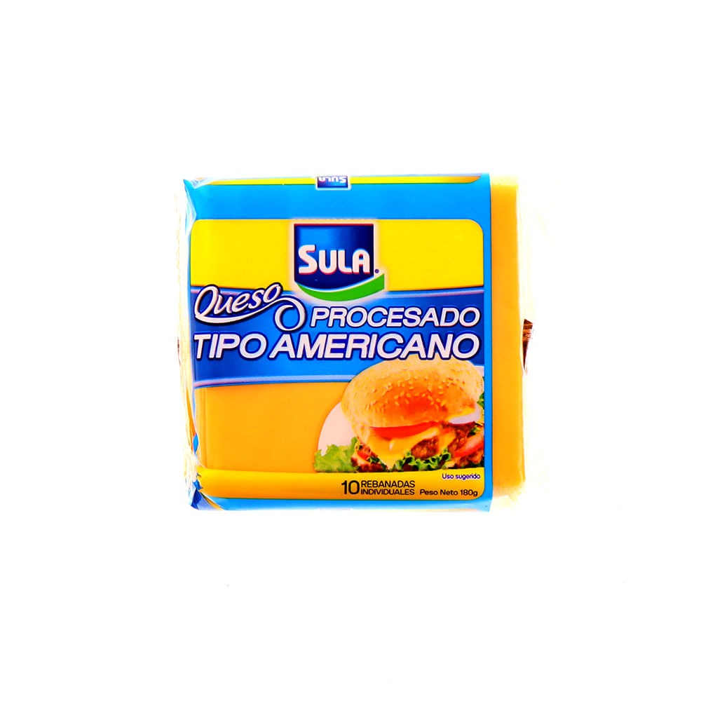 Queso Procesado Sula Tipo Americano 180 Gr