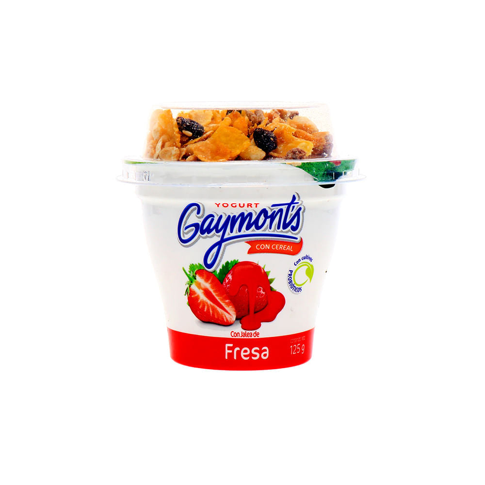 Yogurt Gaymont´S Con Topping Y Jalea De Fresa 125 Gr