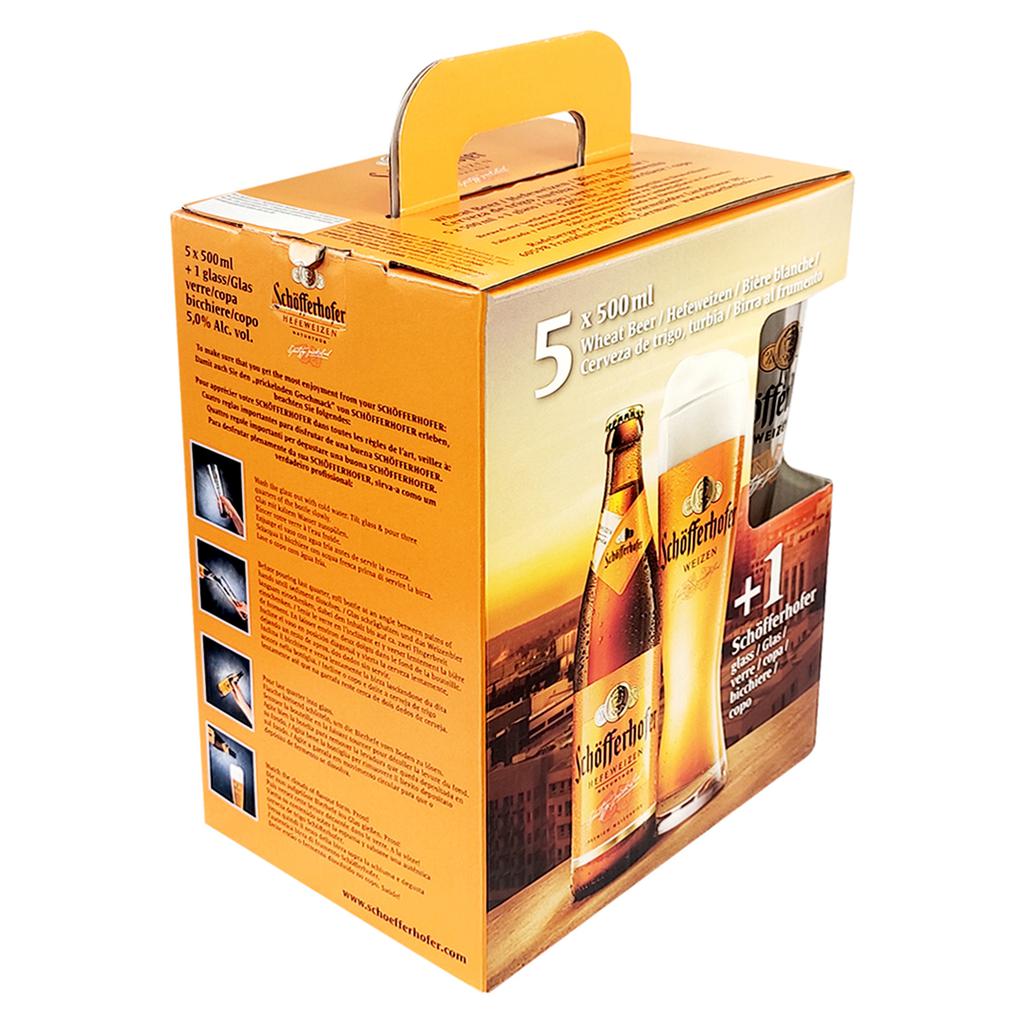 Schofferhofer Cerveza Hefeweizen Importada 5 Unidades / 500 mL + Copa