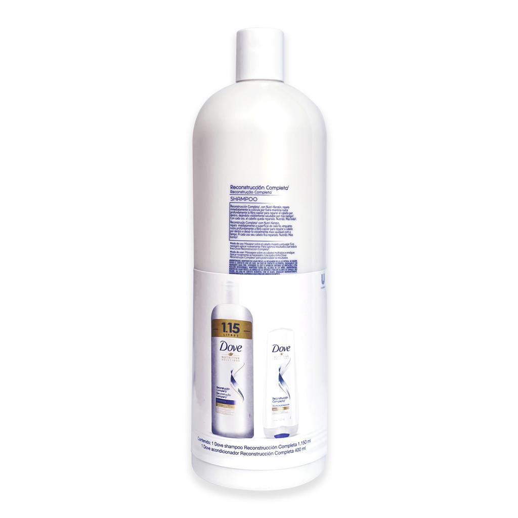 Dove Reconstrucción Completa Shampoo y Acondicionador 1.15 L + 400 mL