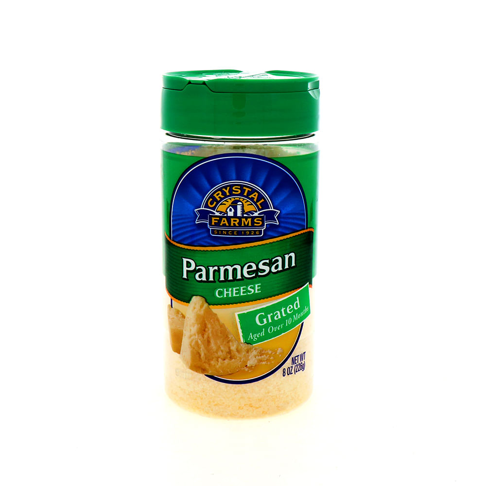 Queso Parmesano Crystal Farms Rallado En Bote 8 Oz