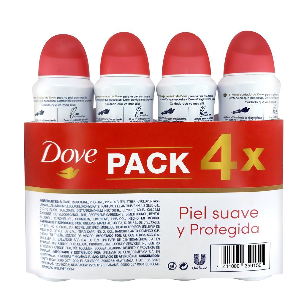 Dove Desodorante Dermo Aclarant Granada y Verbena 4 Unidades / 150 mL / 5.2 oz