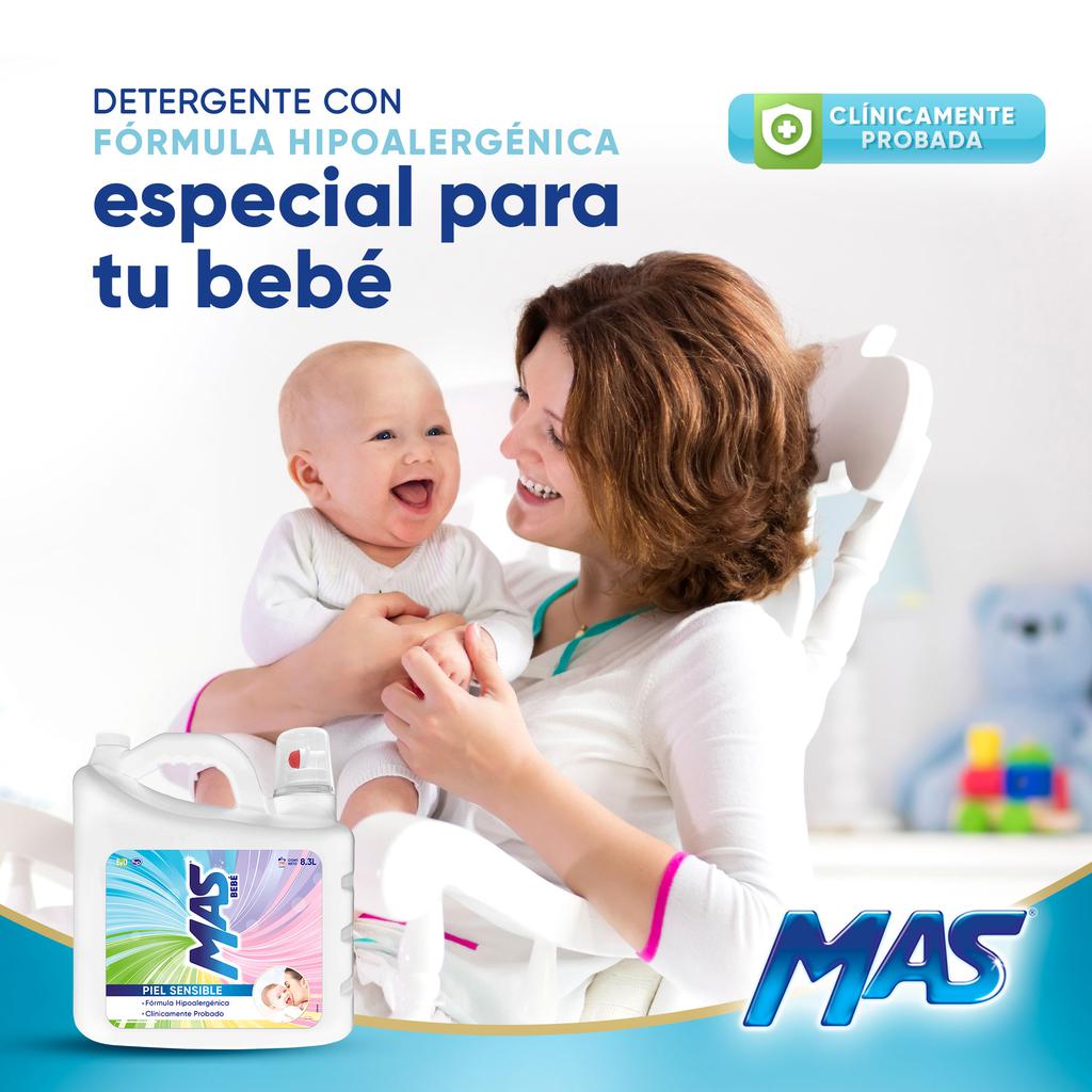 Mas Bebé Detergente Líquido para Ropa 8.3 L / 280 oz