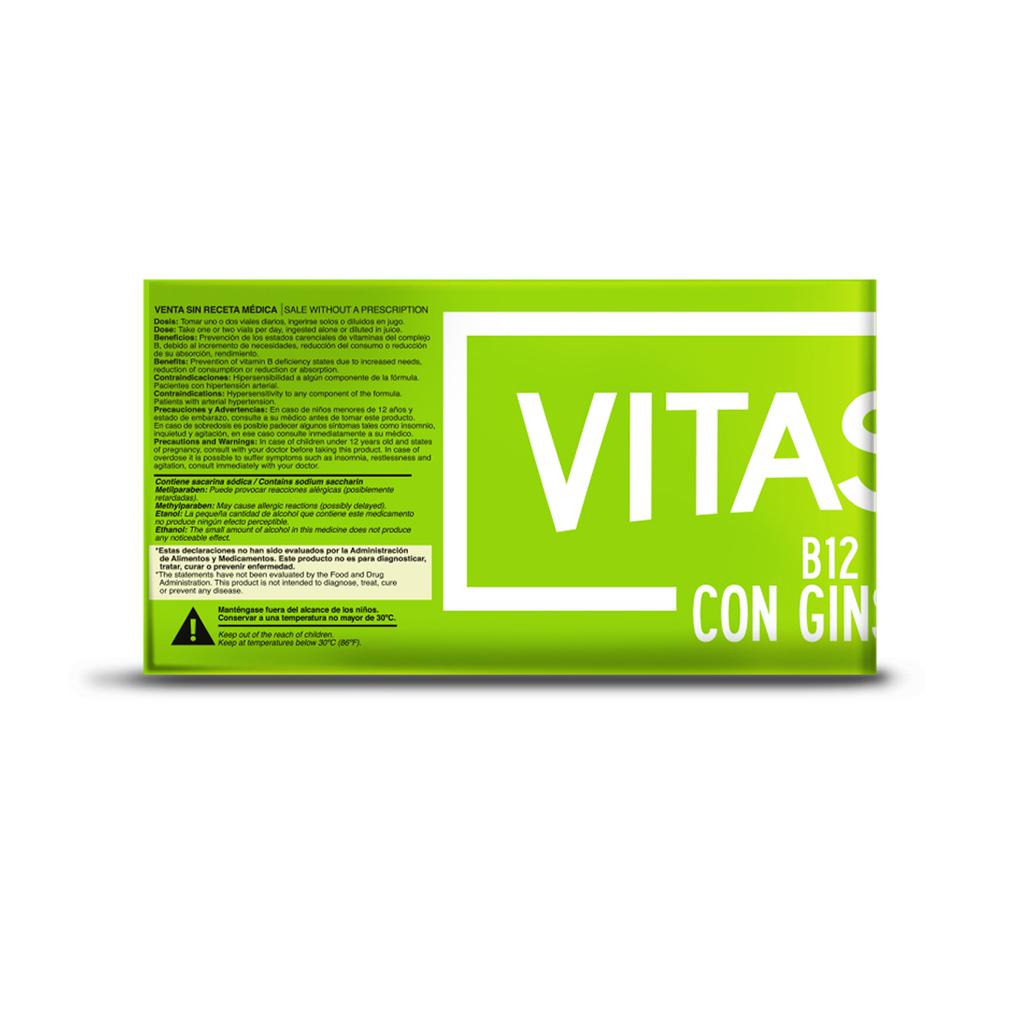 Vitasym Complejo B con Ginseng Rojo 15 Unidades / 15 mL