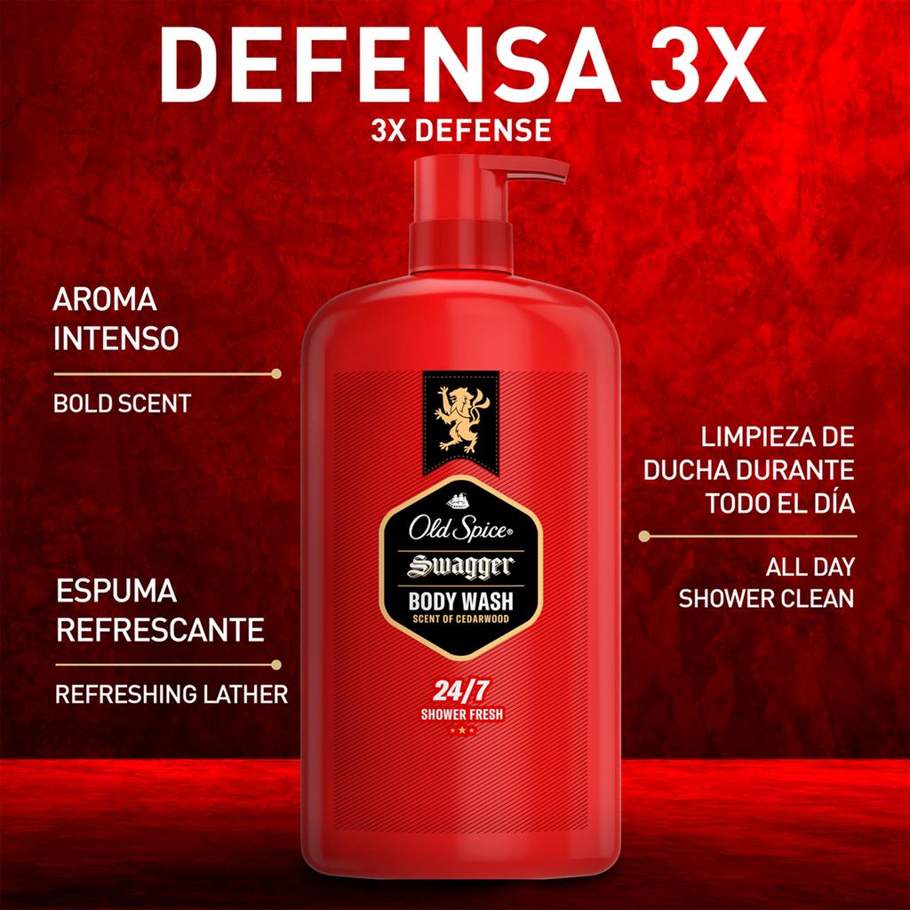 Old Spice Gel de Baño Corporal Swagger para Hombre 2 Unidades / 987 mL / 33.4 oz
