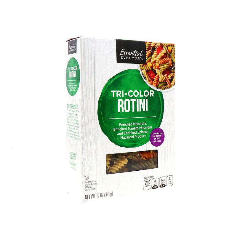 Pasta Rotini de Colores 12 Oz Esssential Everyday