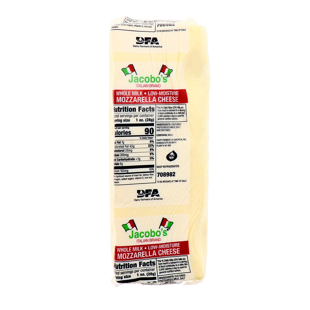 Queso Jacobo Mozzarella x 1/2 Lb