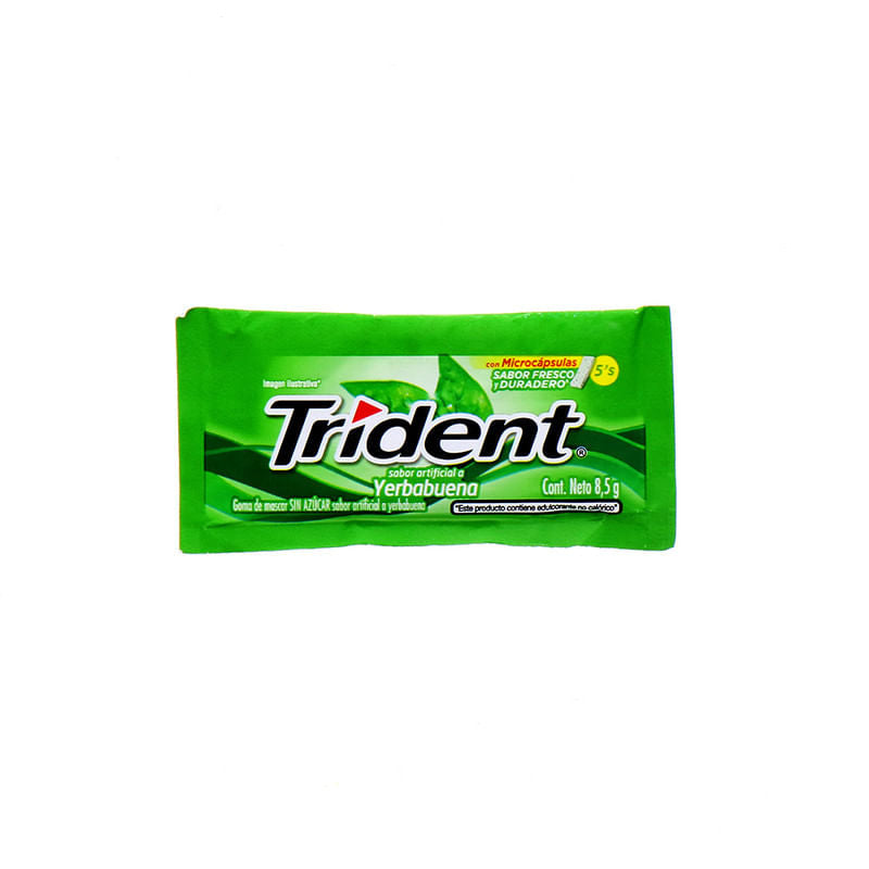 Goma De Mascar Trident Sabor Artificial A Yerbabuena 8.5 Gr