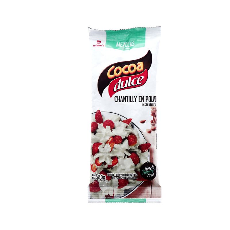 Chantilly en Polvo Instantánea Cocoa Dulce 80 Gr
