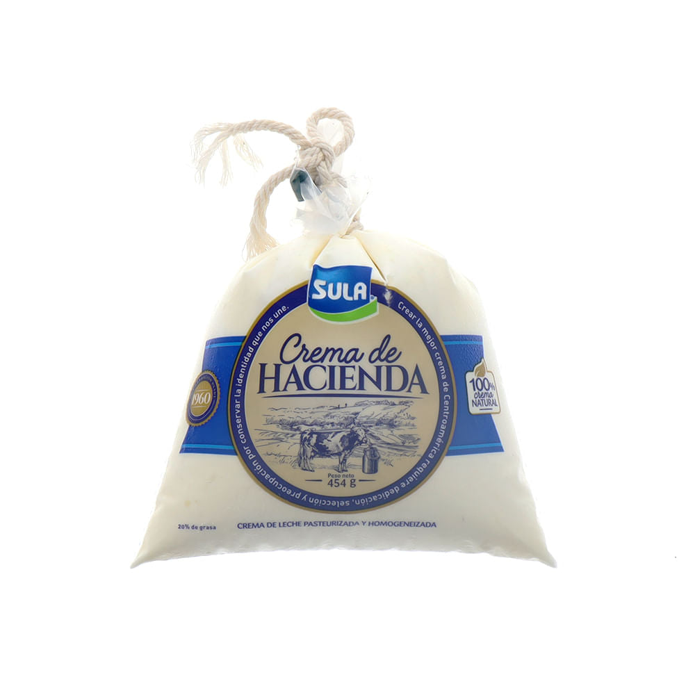Crema Sula De Hacienda Leche Pasteurizada 454 Gr