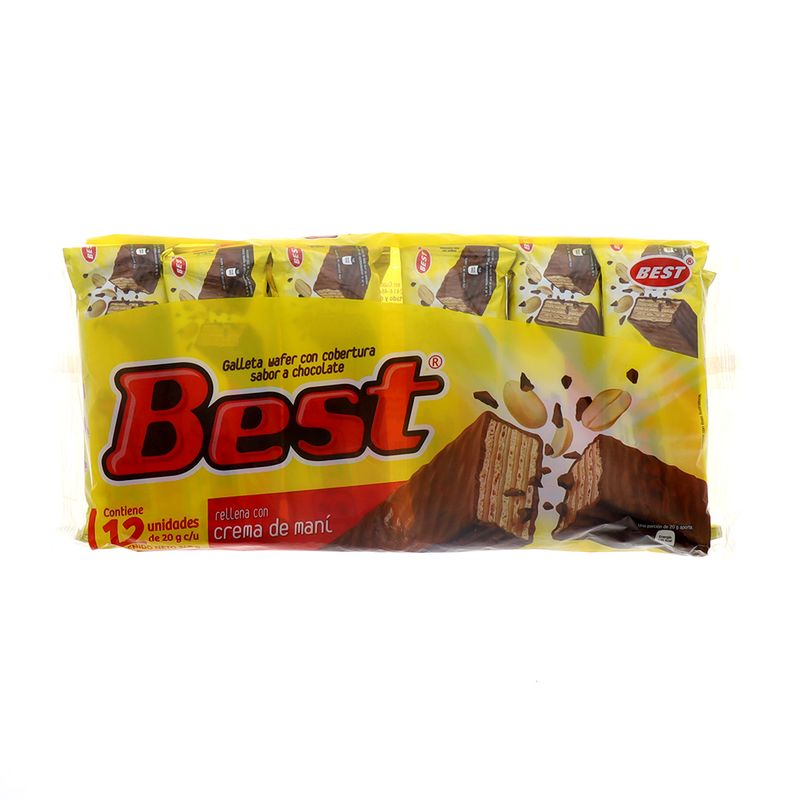 Galleta Best Wafer Chocolate Con Crema De Maní 240 Gr