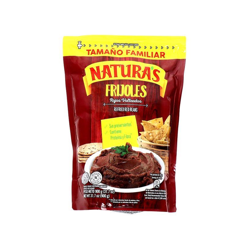Frijol Refrito Naturas Rojo Volteados 900 Gr