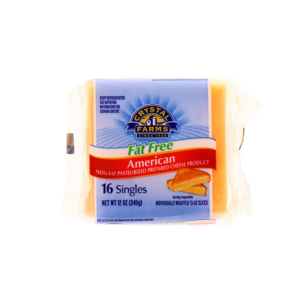 Queso Amarillo Crystal Farms Libre De Grasa 12 Oz