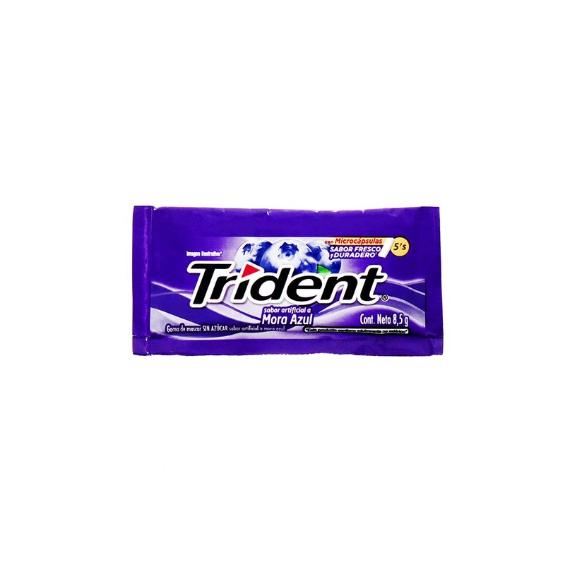 Goma De Mascar Trident Sin Azúcar Mora Azul 8.5G