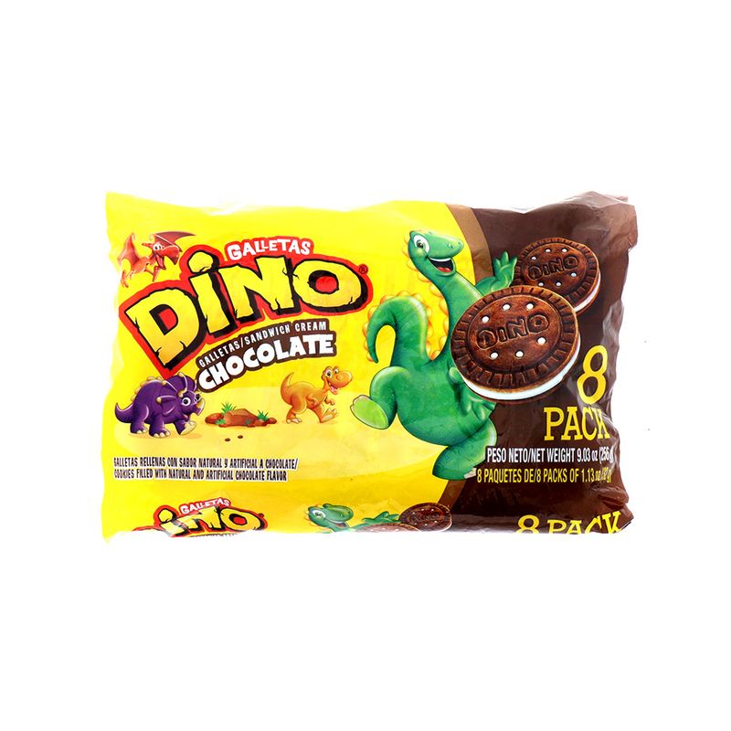Galleta Dino Rellena Sabor Chocolate 256Gr